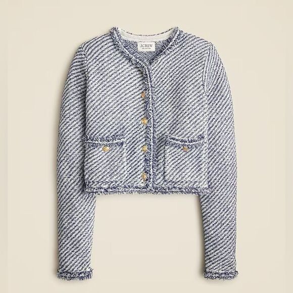 NWT J CREW Collection cropped lady jacket in textured cotton - Picture 7 of 9